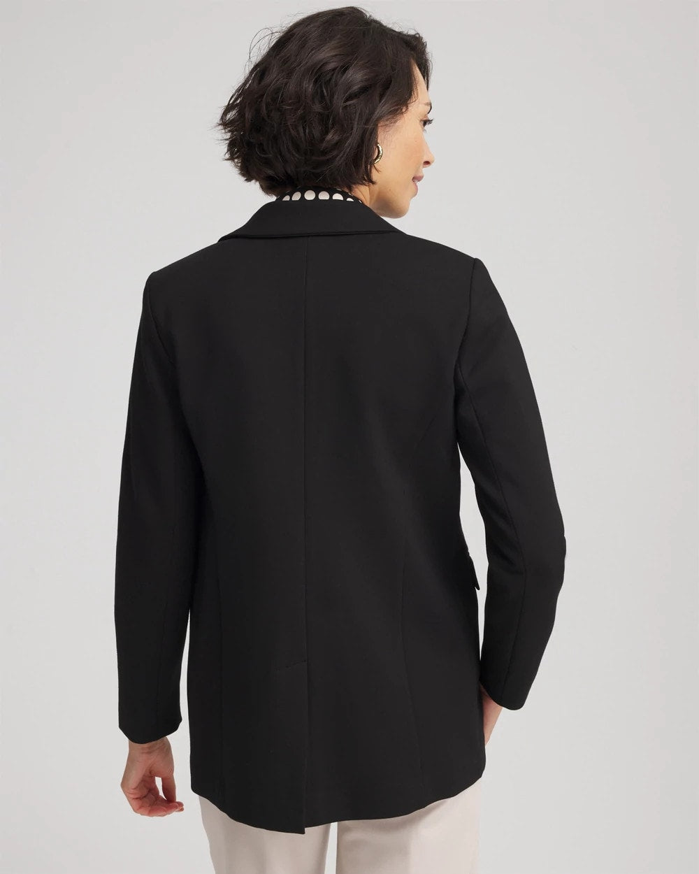 Ponte Double-Breasted Knit Blazer Black - Chico's