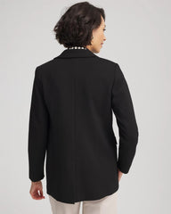 Ponte Double-Breasted Knit Blazer Black - Chico's