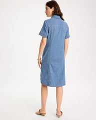 Soft-Stretch Hemp Denim Shirtdress Palm Isle Indigo - Chico's
