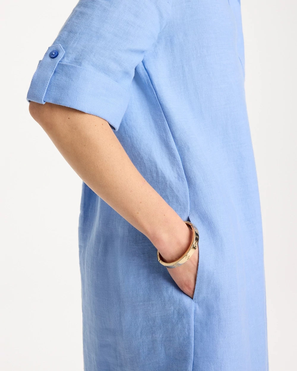 Linen Flounce Dress Blue Veil - Chico's