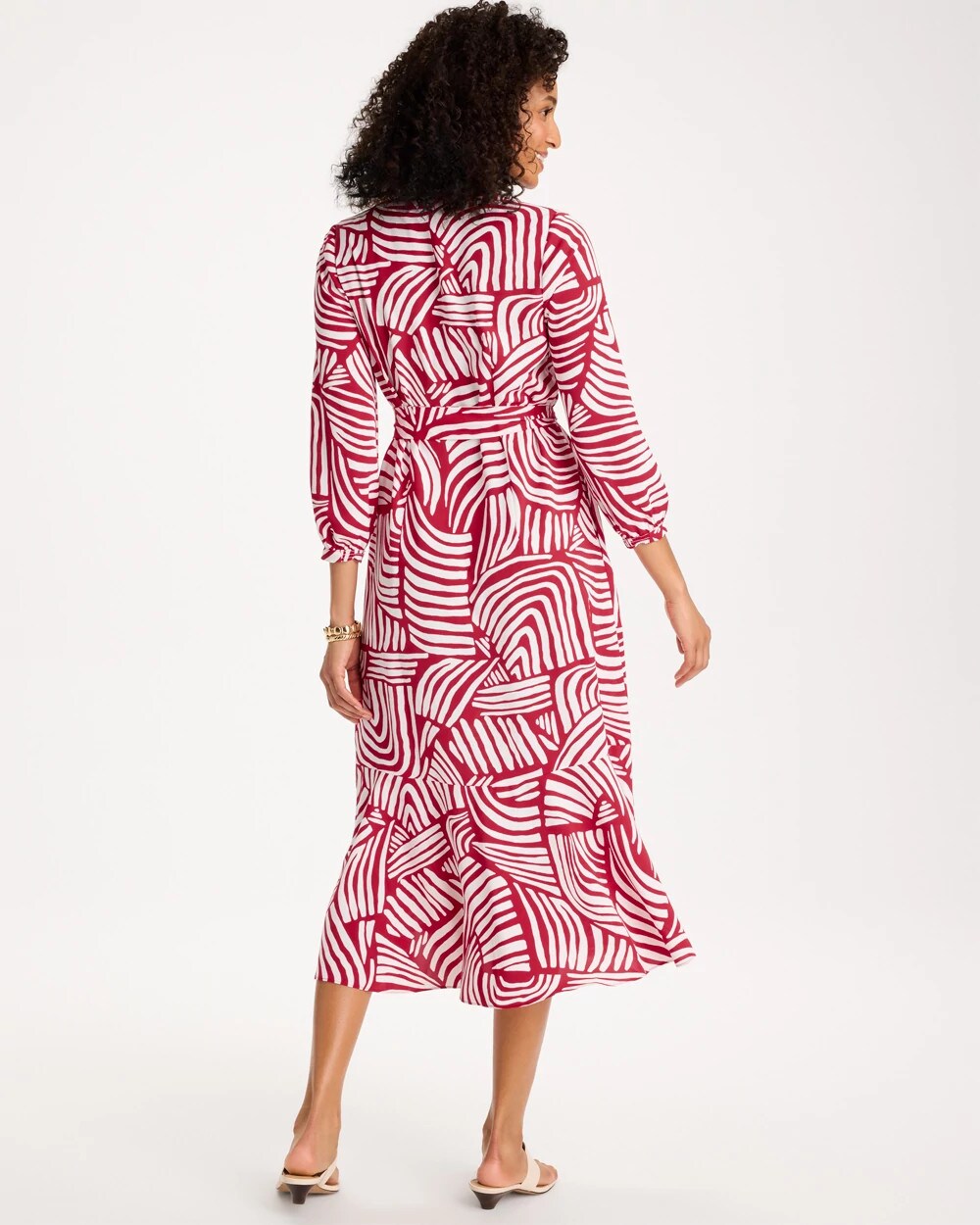 Printed Midi Shirt Dress Cherry Lush - Chico's