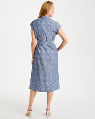 Clip Jacquard Denim Shirtdress Blue - Chico's