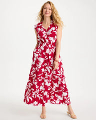 Smocked Floral Maxi Dress Cherry Lush - Chico's