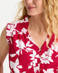 Smocked Floral Maxi Dress Cherry Lush - Chico's
