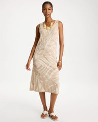 Knit Printed Sweater Dress Gold - Chico's