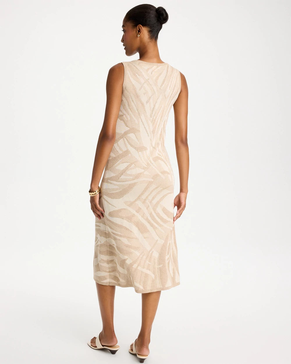 Knit Printed Sweater Dress Gold - Chico's