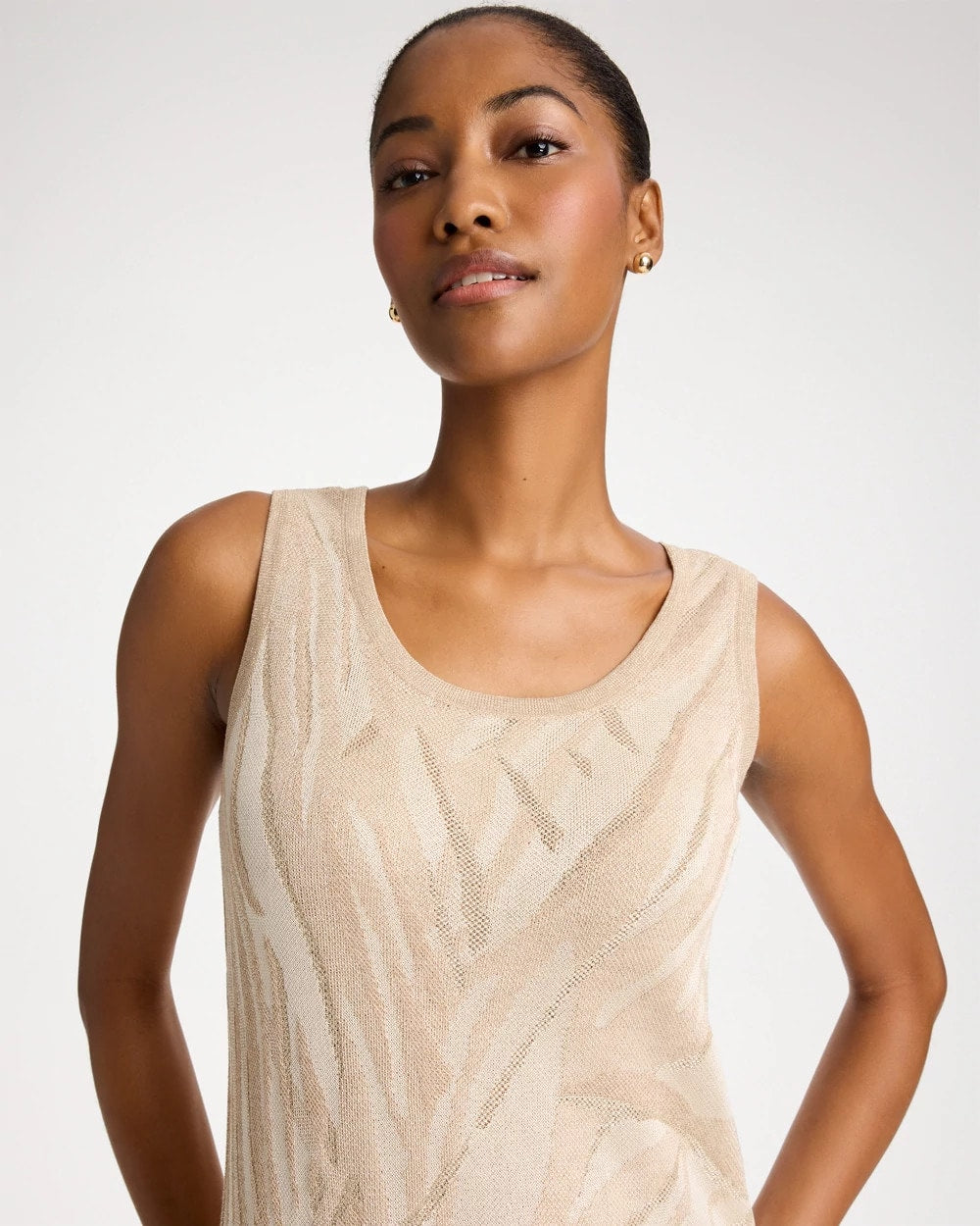 Knit Printed Sweater Dress Gold - Chico's