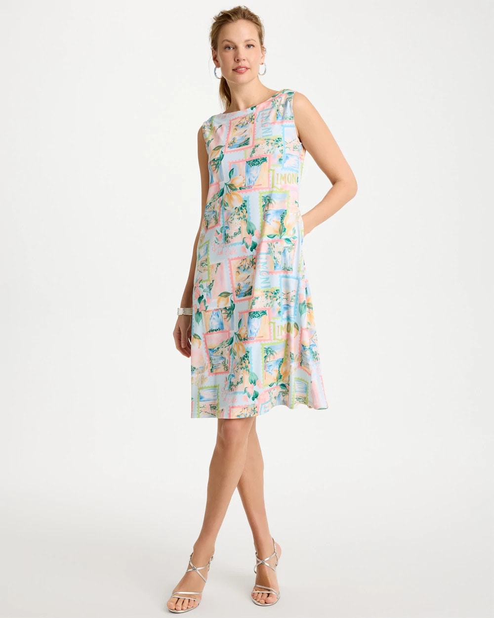 Jersey Knit Positano Shift Dress Bondi Blue - Chico's