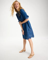 Denim Embroidered Dress Indigo - Chico's