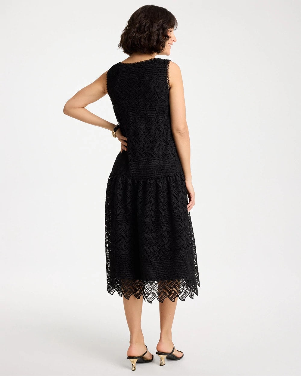 Embroidered Lace Sleeveless Dress Black - Chico's