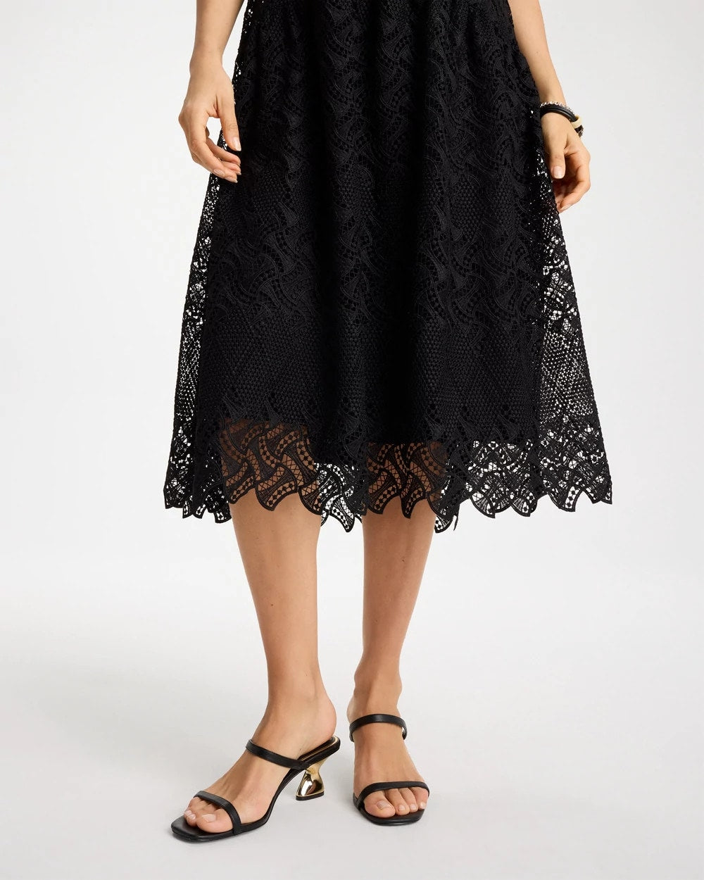 Embroidered Lace Sleeveless Dress Black - Chico's