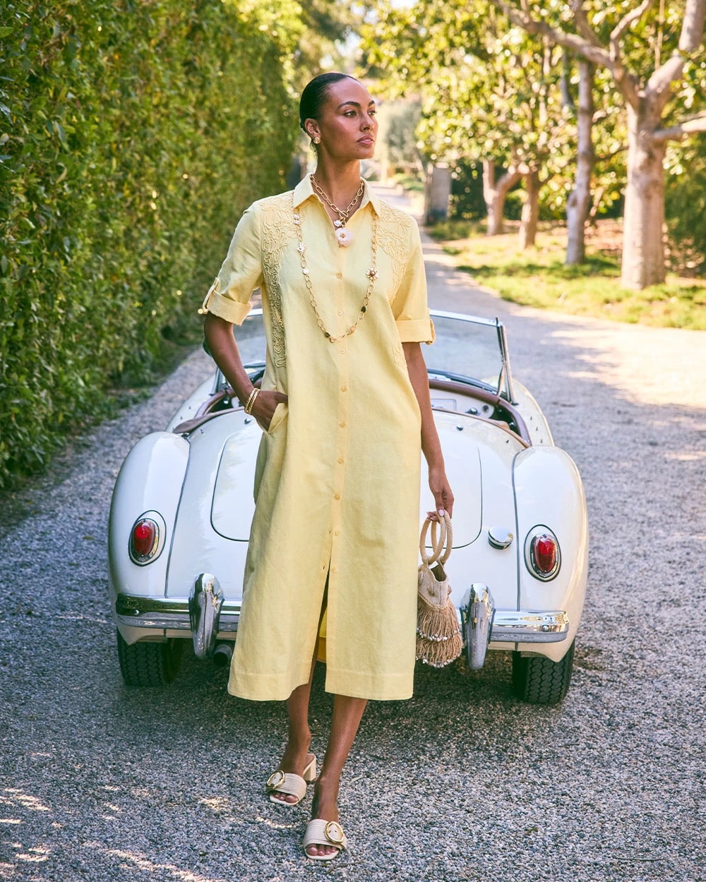 Embellished Linen-Cotton Shirtdress Golden Haze - Chico's