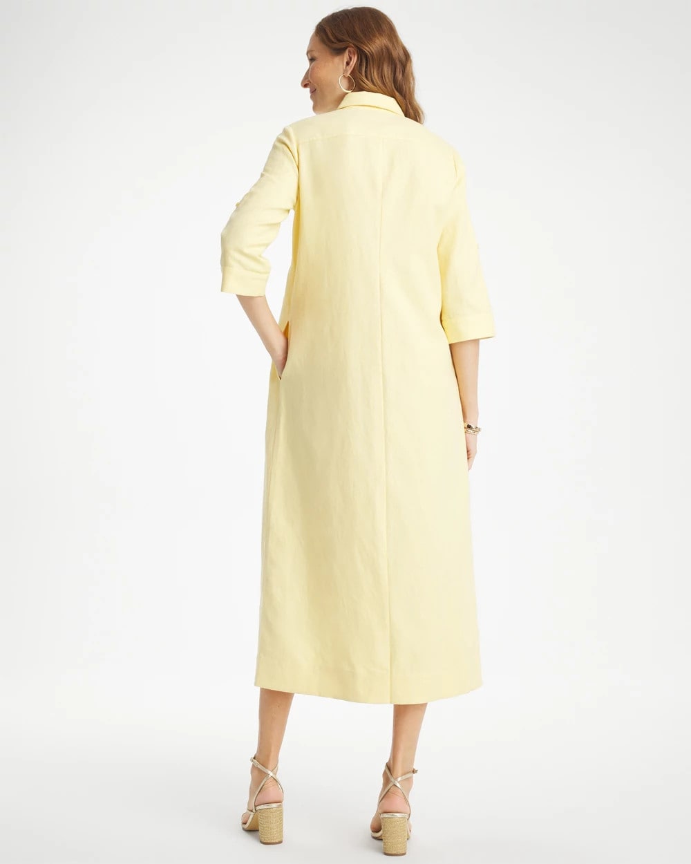 Embellished Linen-Cotton Shirtdress Golden Haze - Chico's