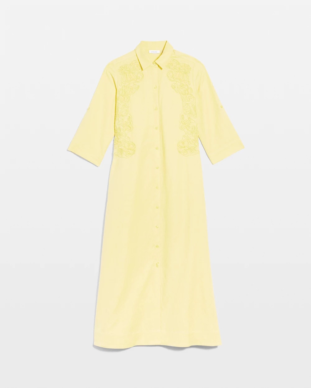 Embellished Linen-Cotton Shirtdress Golden Haze - Chico's