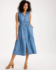 Twill Denim Belted Shirtdress Indigo - Chico's