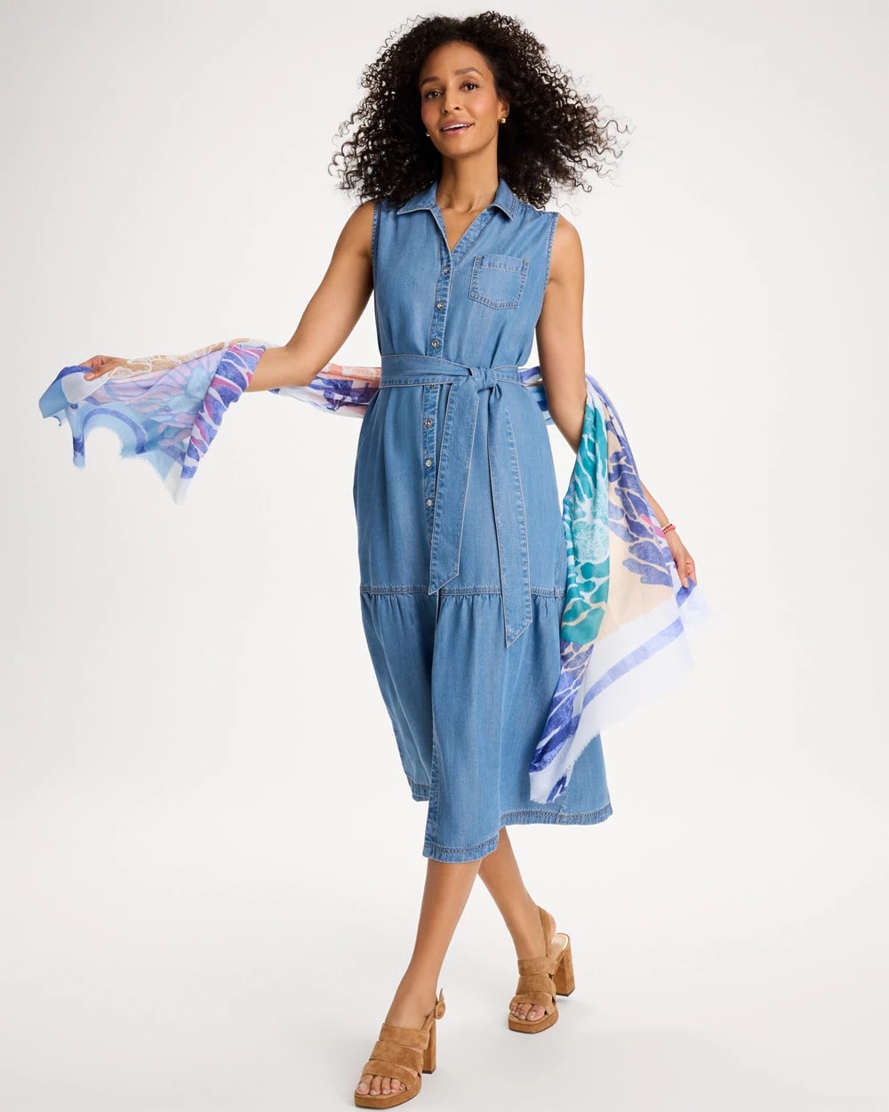 Twill Denim Belted Shirtdress Indigo - Chico's