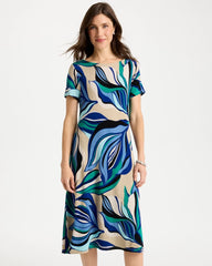 Travelers™ Marble Flora Swing Dress Rich Cobalt - Chico's