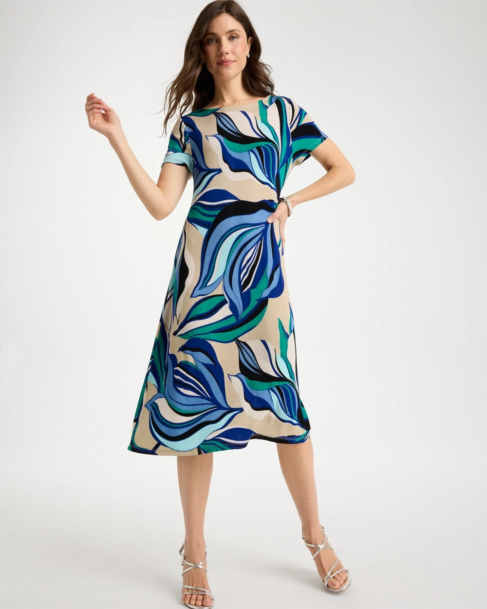 Travelers™ Marble Flora Swing Dress Rich Cobalt - Chico's
