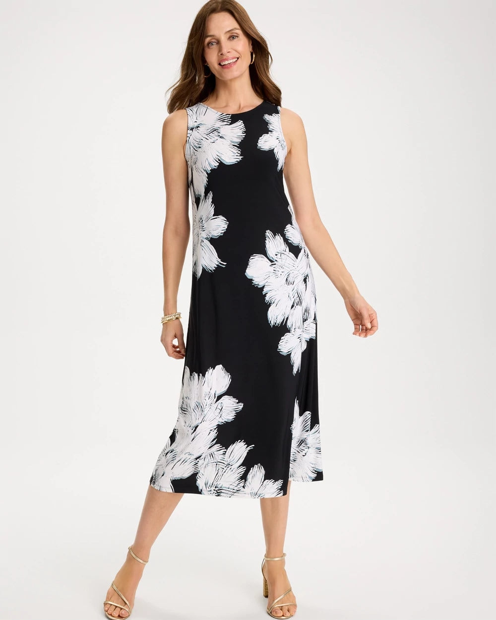 Travelers™ Knit Abstract Floral Swing Dress Black - Chico's