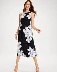 Travelers™ Knit Abstract Floral Swing Dress Black - Chico's