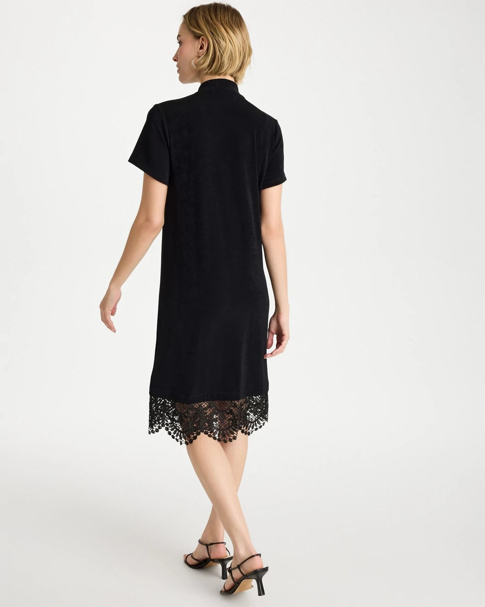 Travelers™ Lace Hem V-Neck Dress Travelers Black - Chico's