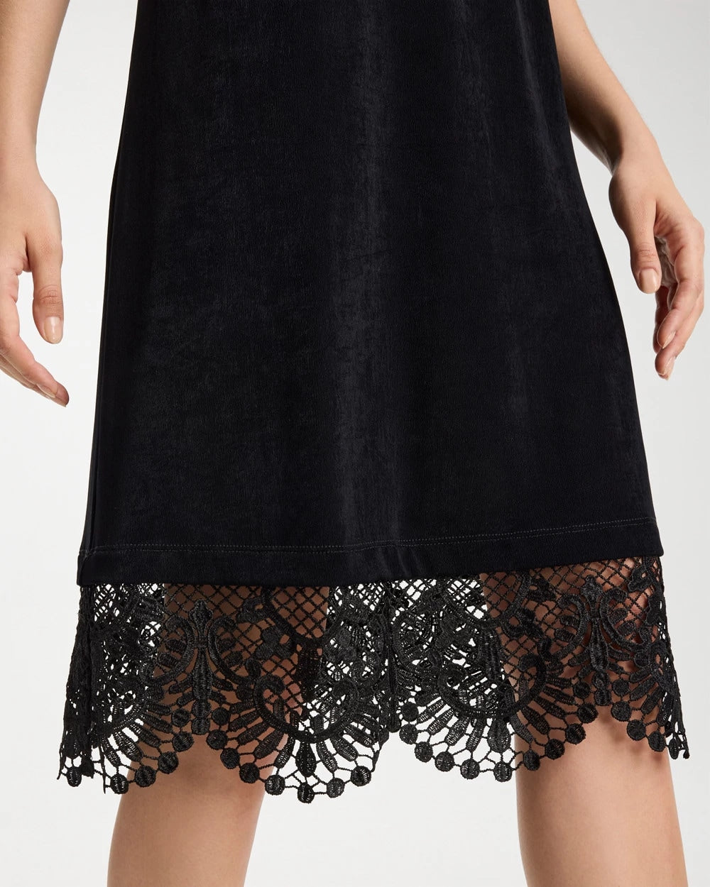Travelers™ Lace Hem V-Neck Dress Travelers Black - Chico's