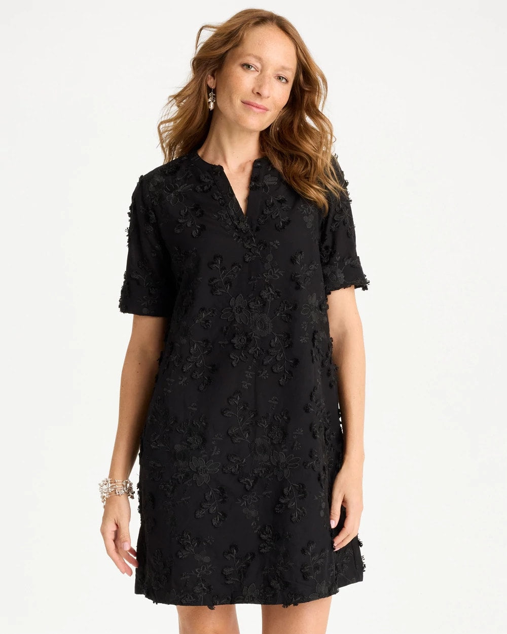 3D Floral Dress Black - Chico's