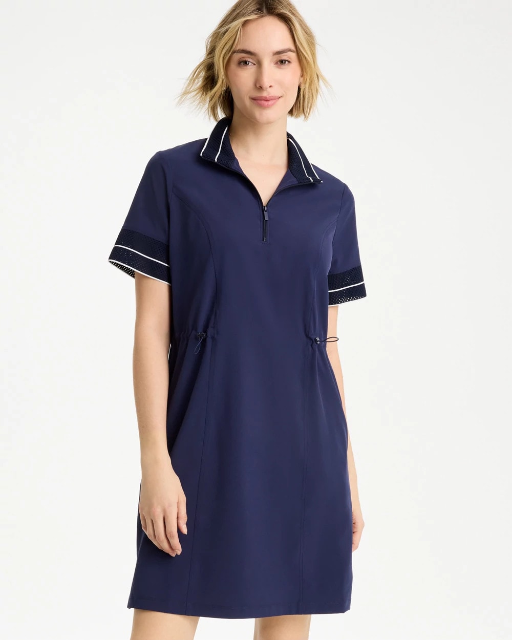 Zenergy® UPF Mesh Trim Dress Passport Blue - Chico's