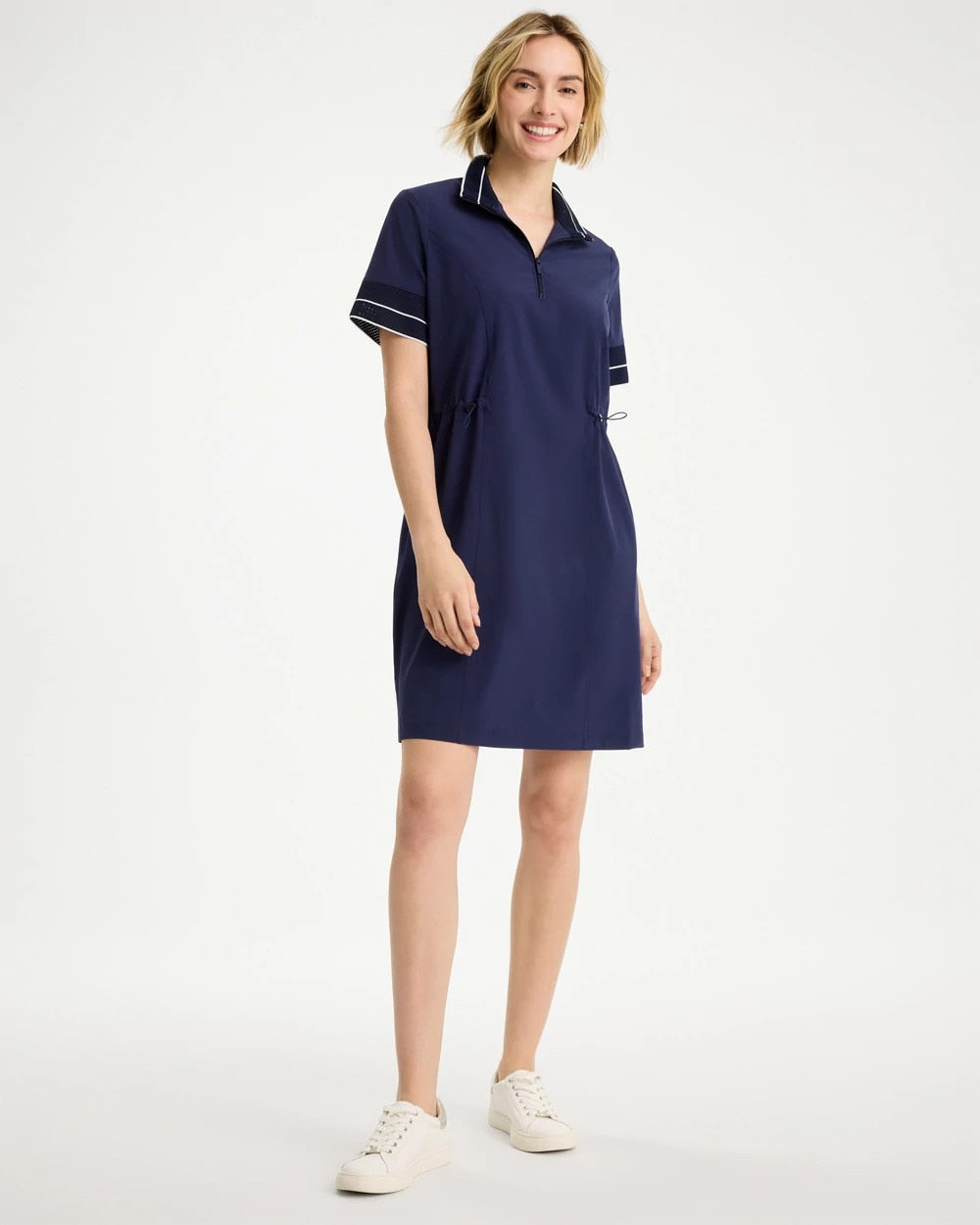 Zenergy® UPF Mesh Trim Dress Passport Blue - Chico's