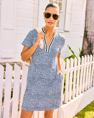 Zenergy® UPF Crochet Contrast Trim Dress Blue Muse - Chico's