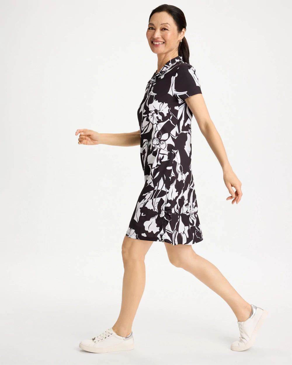 Zenergy® UPF Floral Nights Bungee Dress Black - Chico's