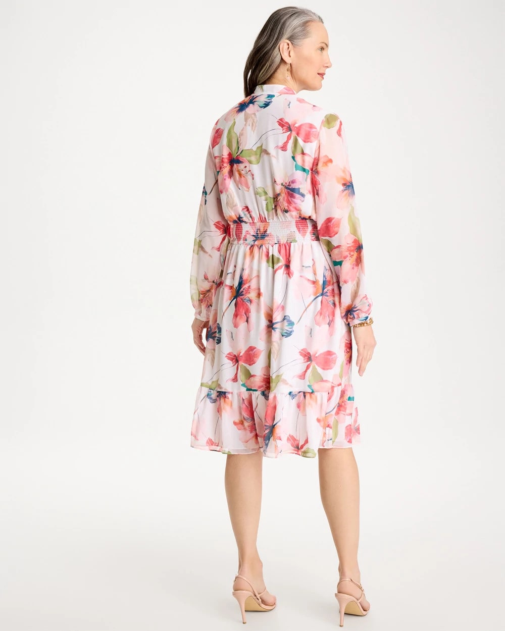 Georgette Trapunto Pullover Dress Calypso Coral - Chico's
