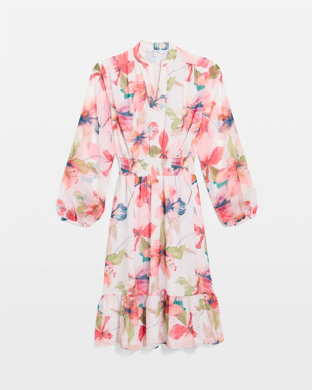 Georgette Trapunto Pullover Dress Calypso Coral - Chico's
