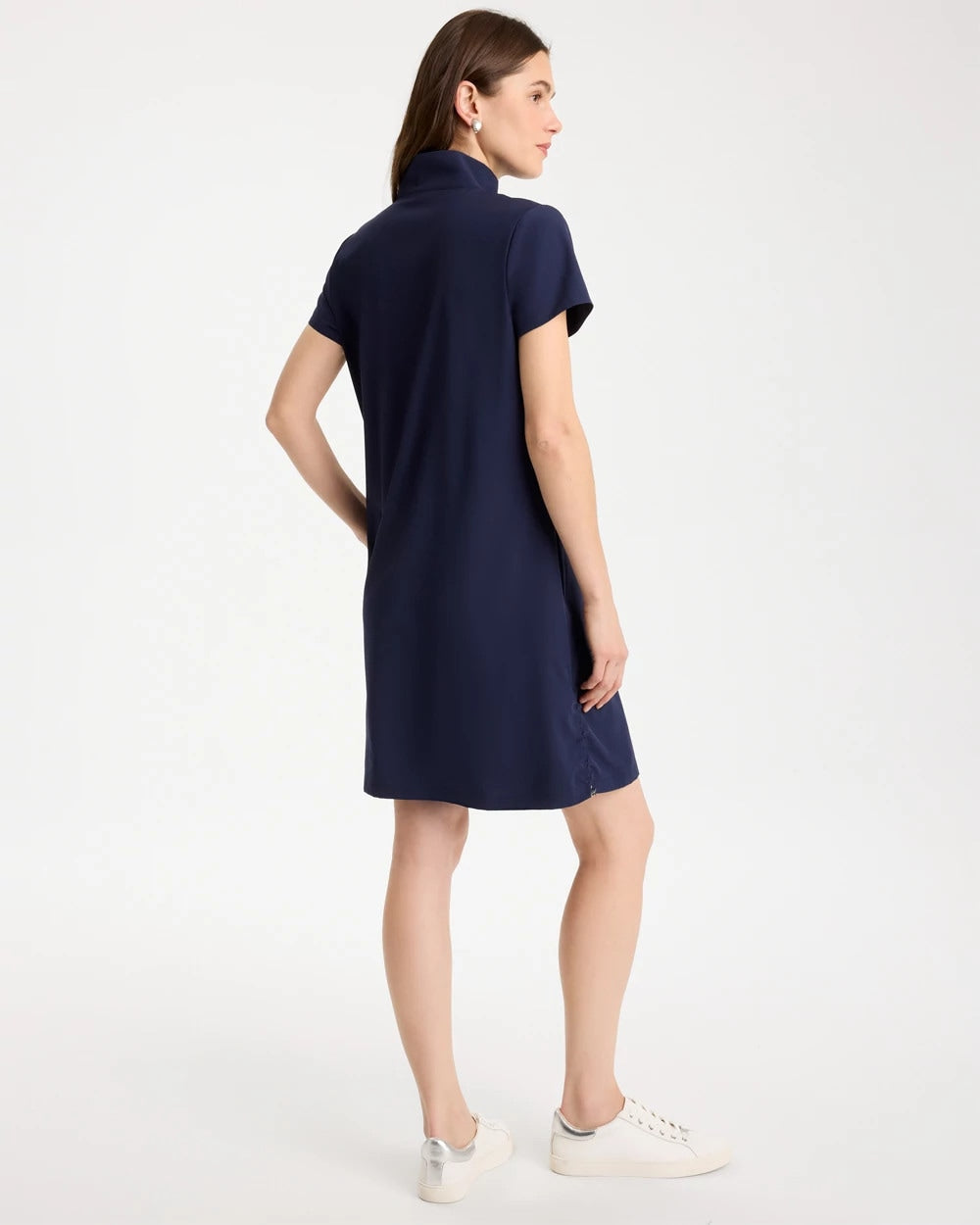 Zenergy® UPF Mockneck Bungee Dress Passport Blue - Chico's