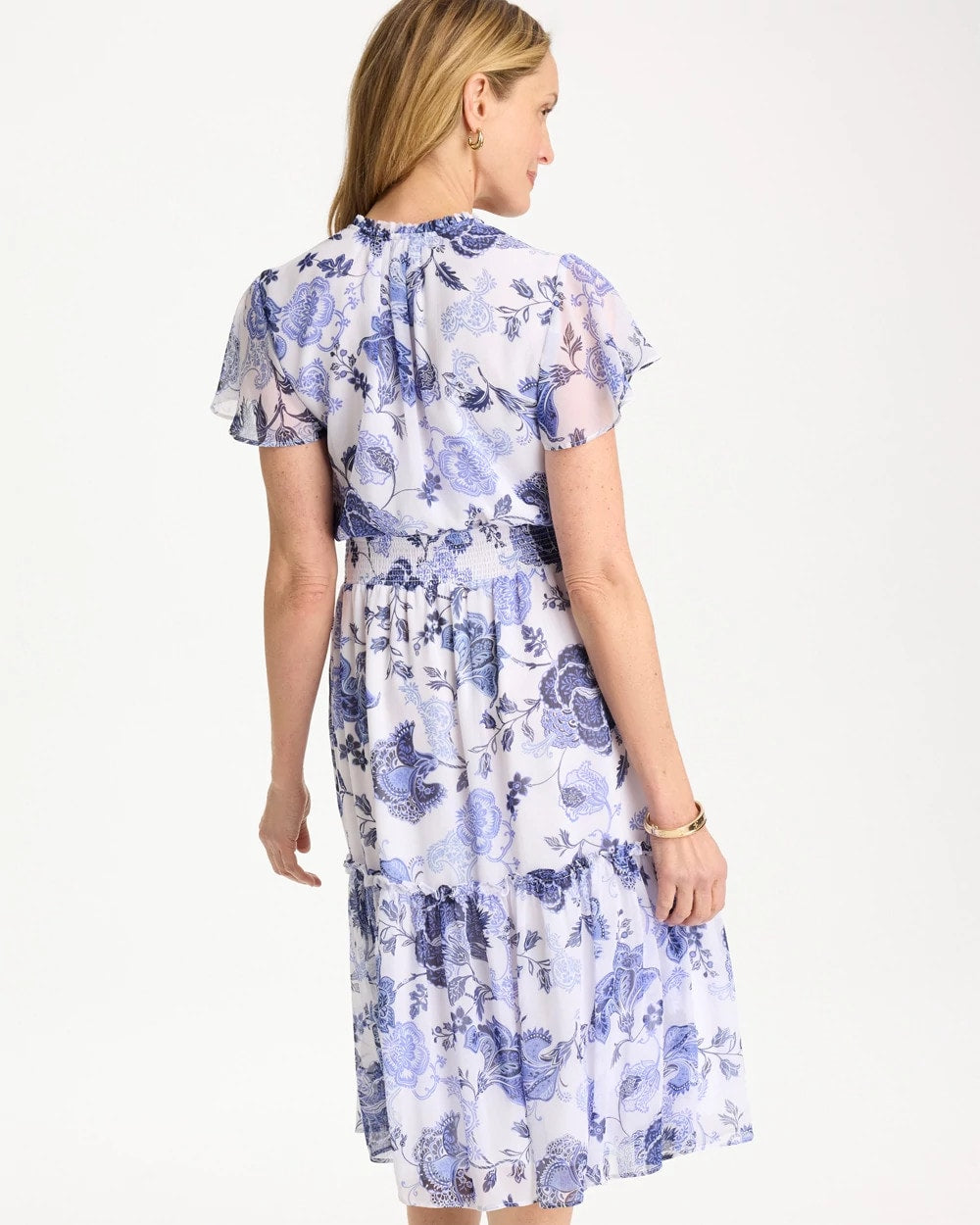 Floral Smocked Waist Dress Alabaster - Chico's
