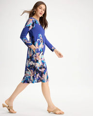 Jersey Knit Baroque Shift Dress Amparo Blue - Chico's