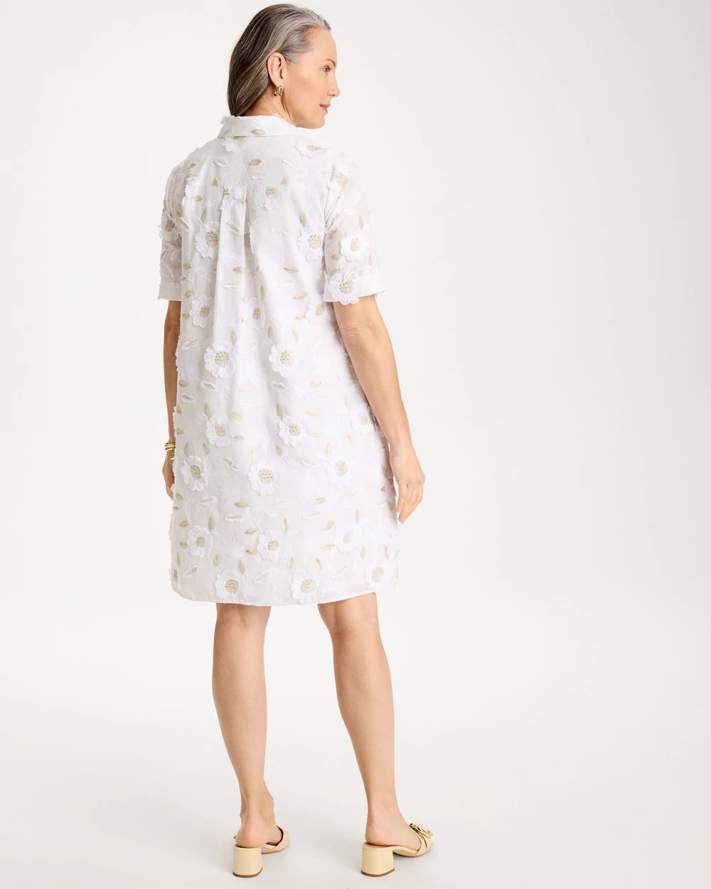 3D Floral Embroidered Dress Alabaster - Chico's