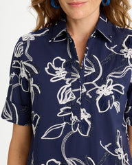 Embroidered Floral Dress Passport Blue - Chico's