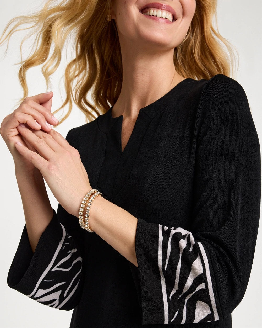 Travelers™ Zebra Trim Kurta Dress Travelers Black - Chico's