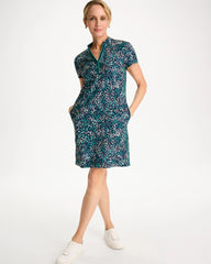 Zenergy® UPF Contrast Trim Dress Topanga Green - Chico's