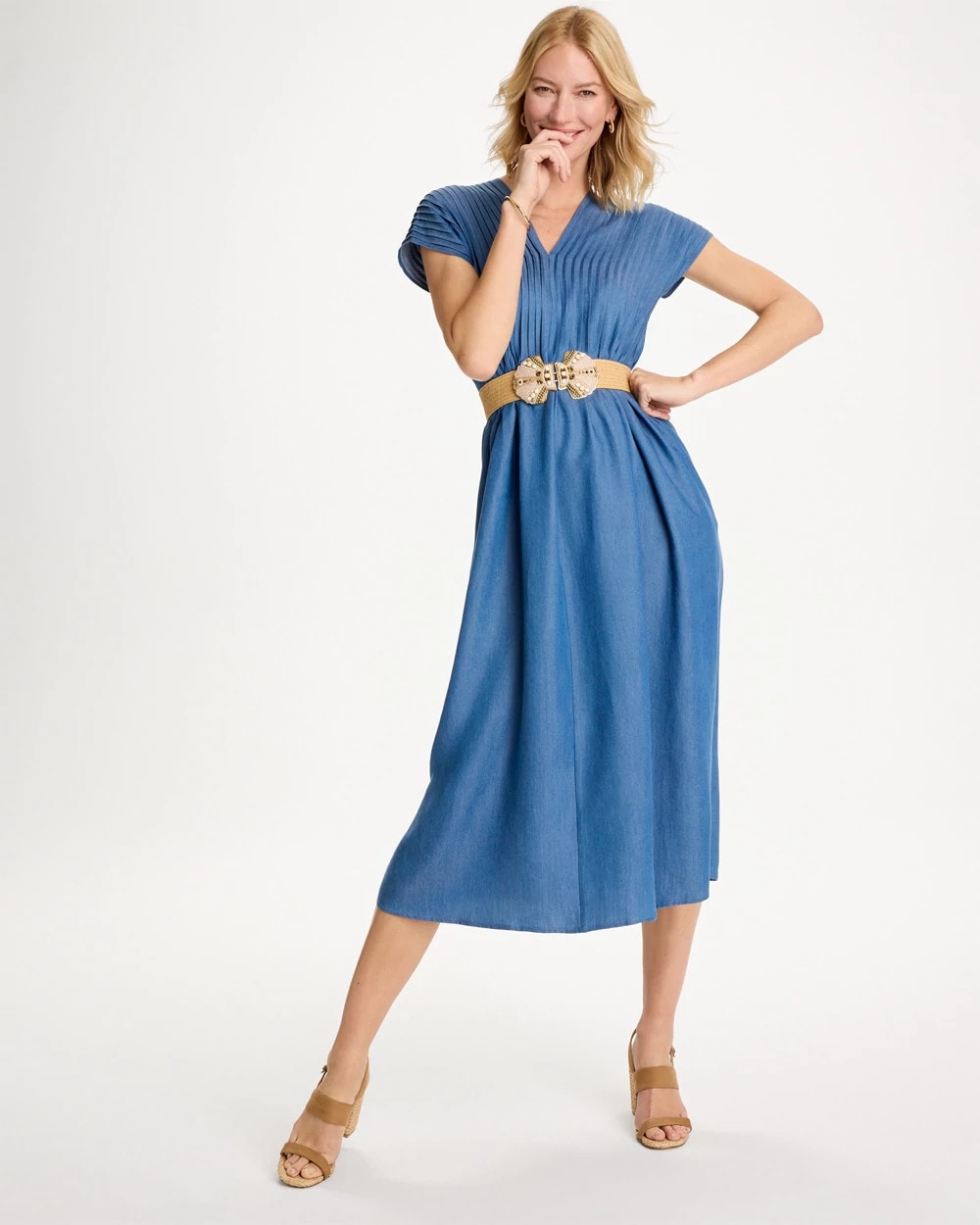 Denim Popover Midi Dress Indigo - Chico's