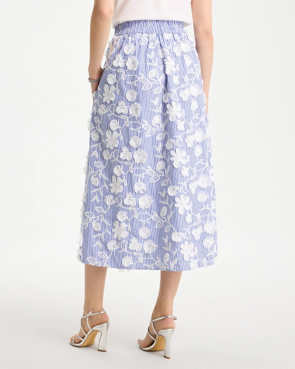 Cotton Embroidered Floral Skirt Alabaster - Chico's