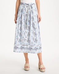 Palermo Striped Tie-Front Skirt Passport Blue - Chico's