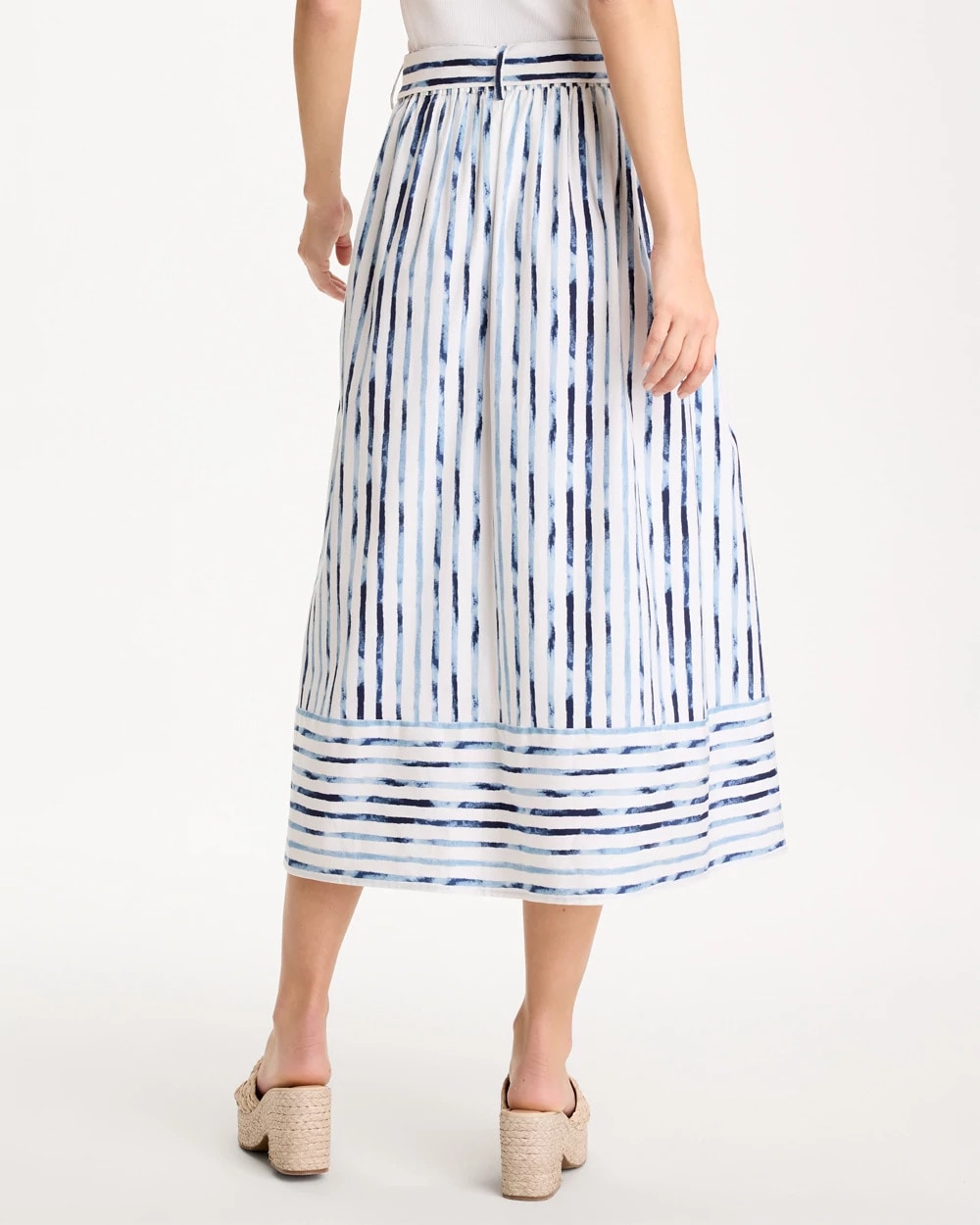 Palermo Striped Tie-Front Skirt Passport Blue - Chico's