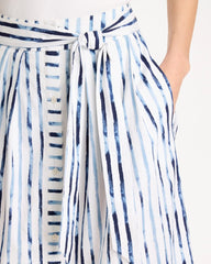 Palermo Striped Tie-Front Skirt Passport Blue - Chico's