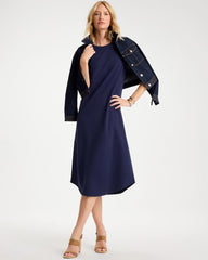 Soft-Stretch Cotton Slub Dress Passport Blue - Chico's