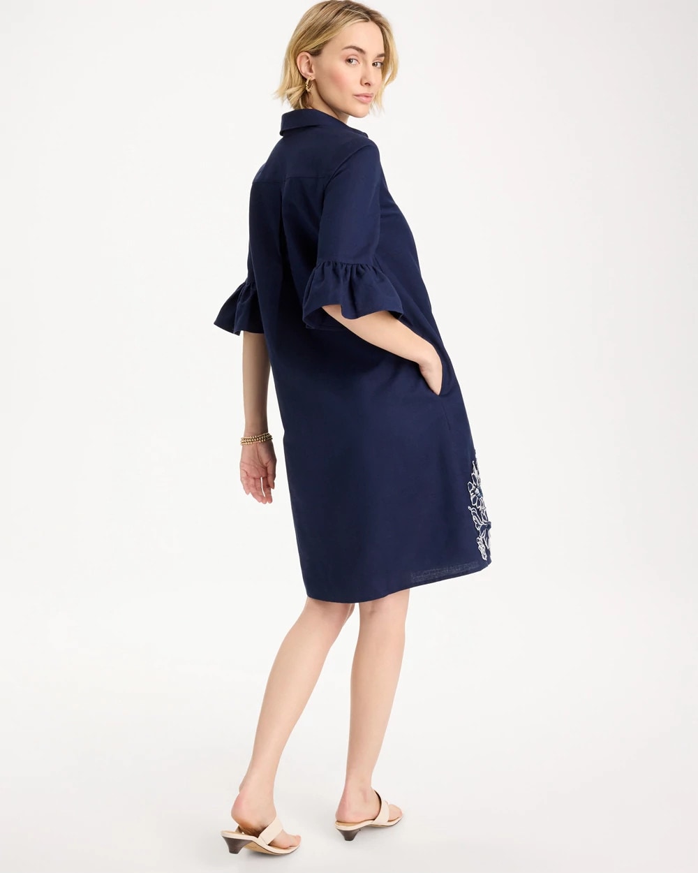 3D Applique Dress Passport Blue - Chico's