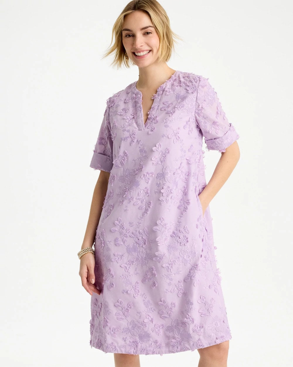3D Floral Dress Orchid Mist - Chico's