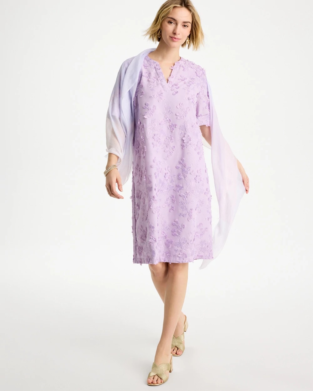 3D Floral Dress Orchid Mist - Chico's