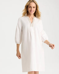 Embellished Pintuck Dress Alabaster - Chico's